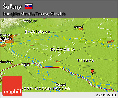 Physical Panoramic Map of Šuľany