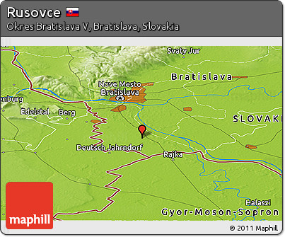 Physical Panoramic Map of Rusovce