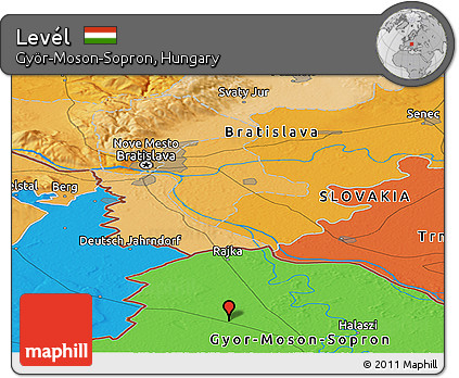 Political Panoramic Map of Levél