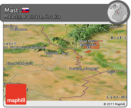 Satellite Panoramic Map of Mást