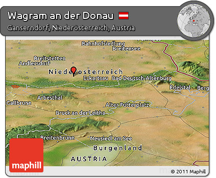 Satellite Panoramic Map of Wagram An Der Donau