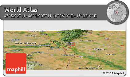 Satellite Panoramic Map of the Area around 48° 5' 50" N, 17° 4' 30" E