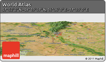 Satellite Panoramic Map of the Area around 48° 5' 50" N, 17° 4' 30" E