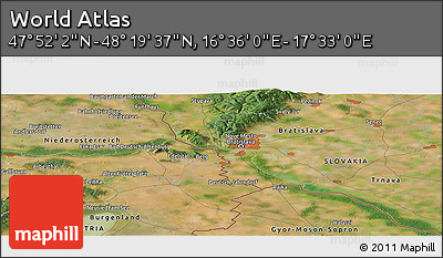 Satellite Panoramic Map of the Area around 48° 5' 50" N, 17° 4' 30" E
