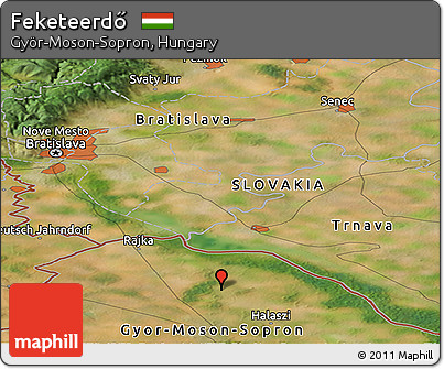 Satellite Panoramic Map of Feketeerdő