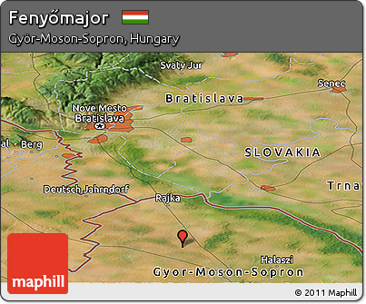 Satellite Panoramic Map of Fenyőmajor
