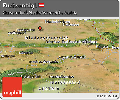 Satellite Panoramic Map of Fuchsenbigl