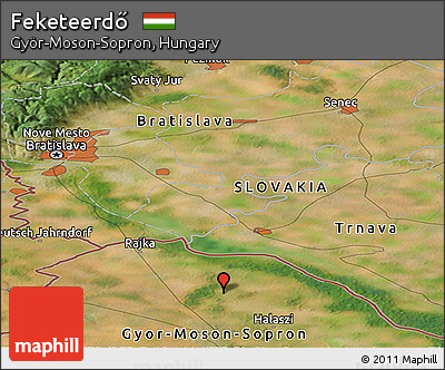 Satellite Panoramic Map of Feketeerdő