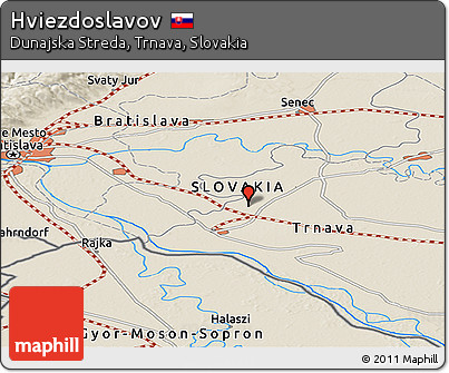 Shaded Relief Panoramic Map of Hviezdoslavov