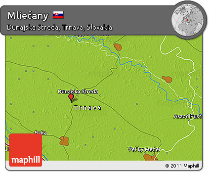 Physical 3D Map of Mliečany