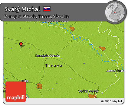 Physical 3D Map of Svätý Michal