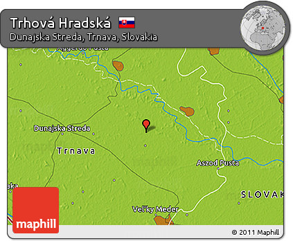 Physical 3D Map of Trhová Hradská