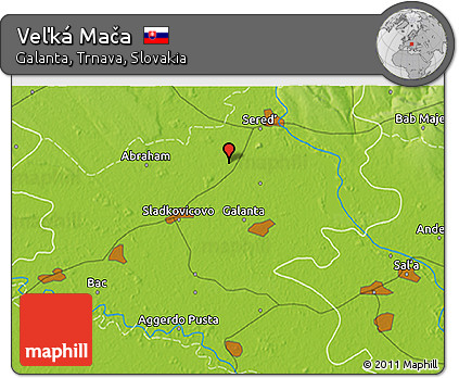 Physical 3D Map of Veľká Mača