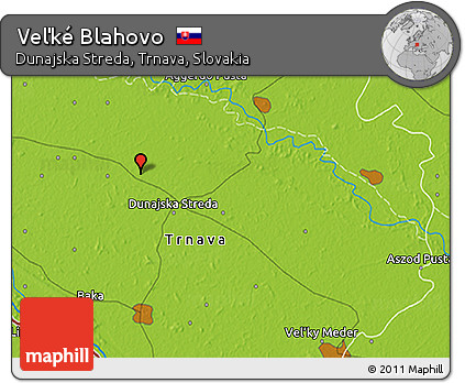 Physical 3D Map of Veľké Blahovo