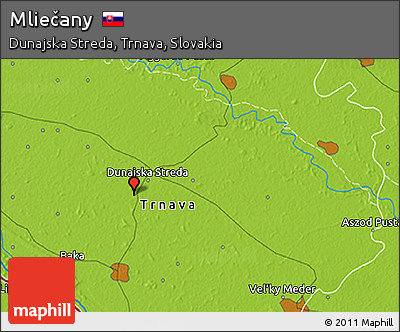 Physical 3D Map of Mliečany