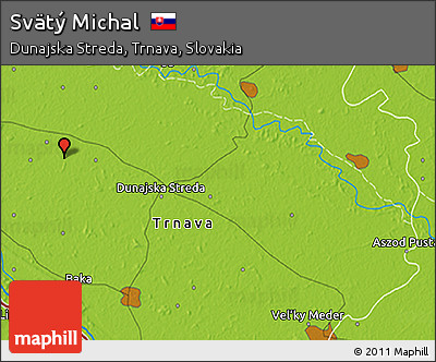 Physical 3D Map of Svätý Michal