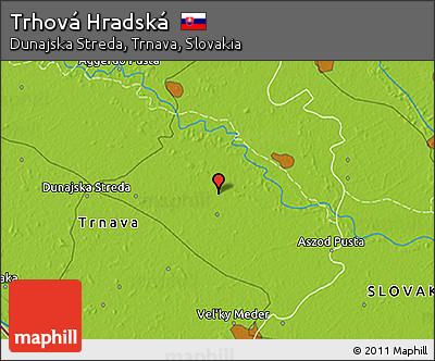 Physical 3D Map of Trhová Hradská