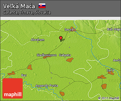 Physical 3D Map of Veľká Mača