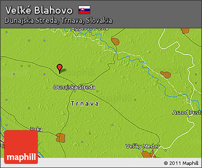Physical 3D Map of Veľké Blahovo
