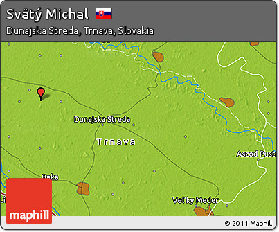Physical 3D Map of Svätý Michal