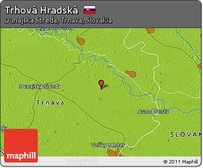 Physical 3D Map of Trhová Hradská