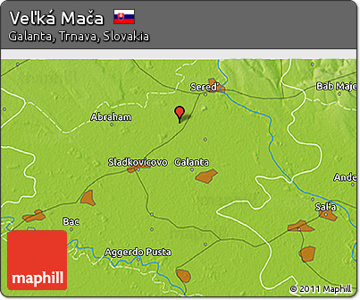 Physical 3D Map of Veľká Mača