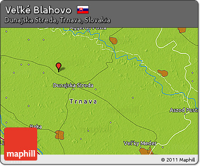 Physical 3D Map of Veľké Blahovo