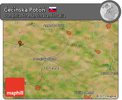 Satellite 3D Map of Čečínska Potôň