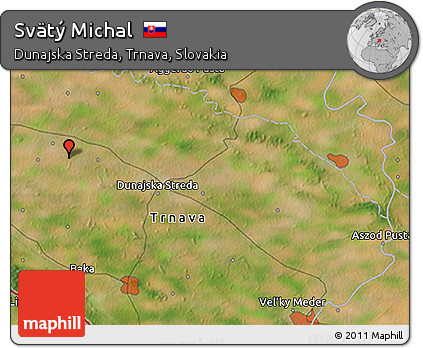 Satellite 3D Map of Svätý Michal