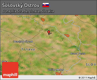 Satellite 3D Map of Šóšovský Ostrov