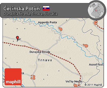 Shaded Relief 3D Map of Čečínska Potôň