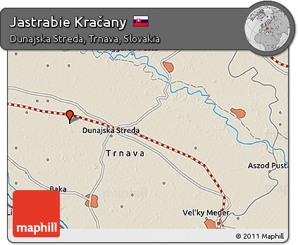 Shaded Relief 3D Map of Jastrabie Kračany