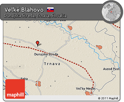 Shaded Relief 3D Map of Veľké Blahovo