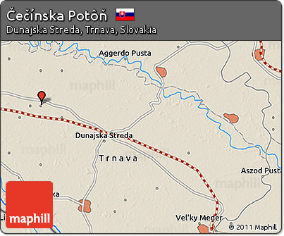 Shaded Relief 3D Map of Čečínska Potôň