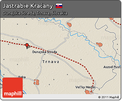 Shaded Relief 3D Map of Jastrabie Kračany