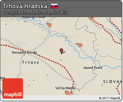 Shaded Relief 3D Map of Trhová Hradská