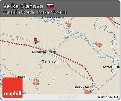 Shaded Relief 3D Map of Veľké Blahovo