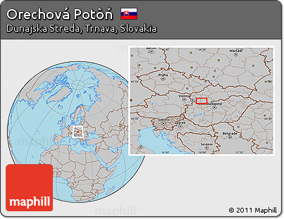 Gray Location Map of Orechová Potôň