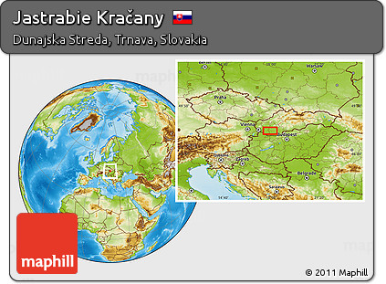 Physical Location Map of Jastrabie Kračany