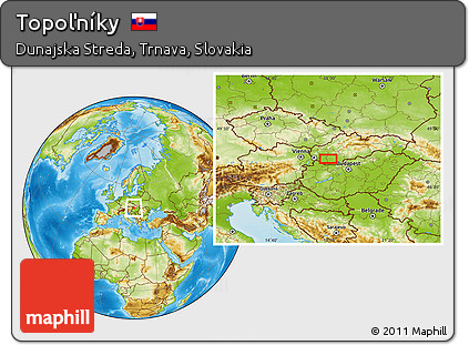 Physical Location Map of Topoľníky