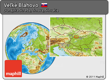 Physical Location Map of Veľké Blahovo