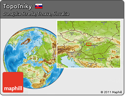 Physical Location Map of Topoľníky