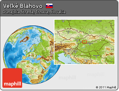 Physical Location Map of Veľké Blahovo