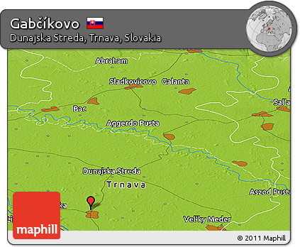 Physical Panoramic Map of Gabčíkovo