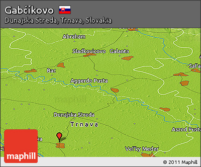 Physical Panoramic Map of Gabčíkovo
