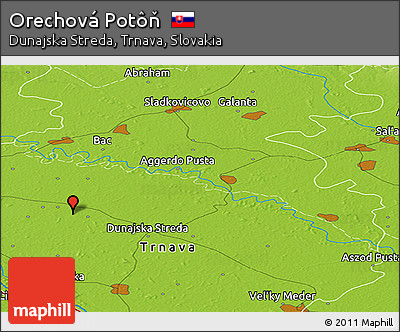 Physical Panoramic Map of Orechová Potôň
