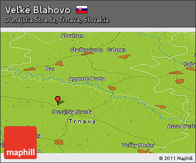 Physical Panoramic Map of Veľké Blahovo