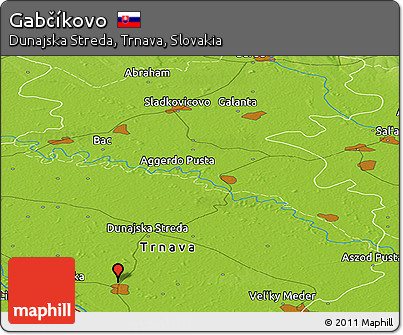 Physical Panoramic Map of Gabčíkovo