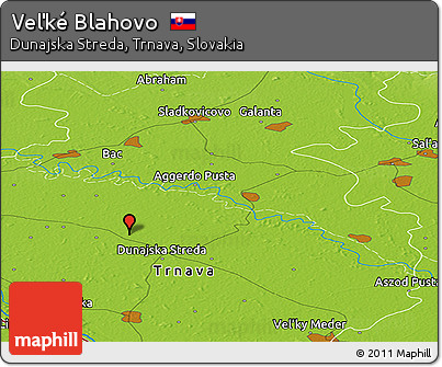 Physical Panoramic Map of Veľké Blahovo