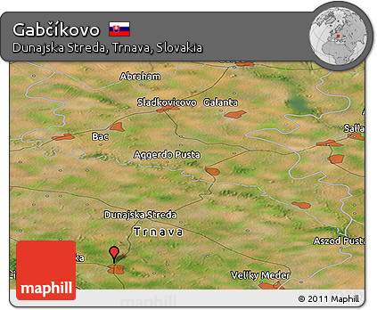 Satellite Panoramic Map of Gabčíkovo